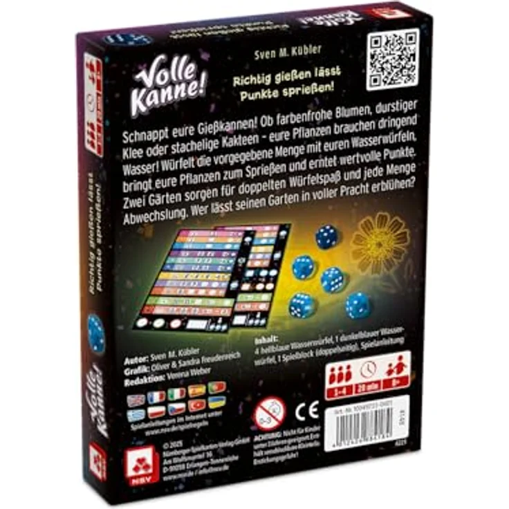 NSV VOLLE KANNE - Würfelspiel mit 5 Wasserwürfeln, 1 Block und Spielanleitung, für 2 Gärten – Bild 2