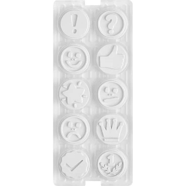 COLOP Little NIO Lehrer Motivstempel-Set Smiley Schule, 10 Motive, 1,7 x 1,7 cm, fancy grey – Bild 3
