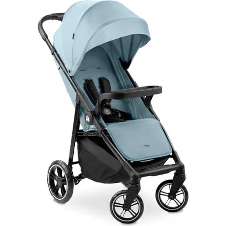 Hauck Kinderwagen Shop N Care, Klappbuggy bis 25 kg mit Liegefunktion, Getränkehalter und Snack Tablett, Klein Zusammenklappbar, Sonnenverdeck (UPF 50+), XL Korb (Dusty Blue) - Preisvergleich – Bild 1