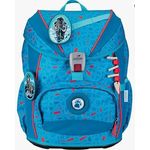 DerDieDas Schulranzen ErgoFlex Light Superflash Set 6-teilig, robustes Material, komfortable Träger, vielseitige Taschen, Blue Ice blau