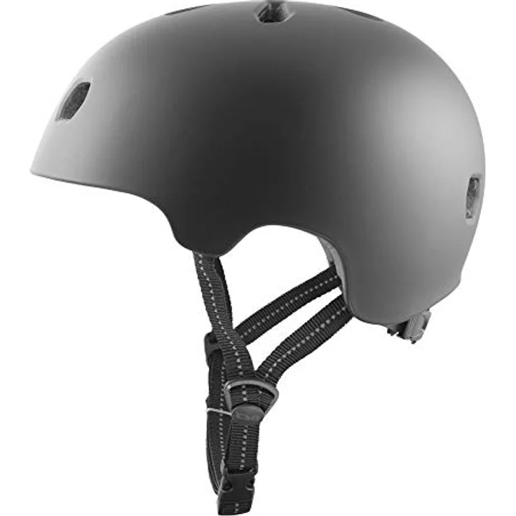 TSG Meta Solid Color Halbschalenhelm, Satin black, L/XL - In-Mold Konstruktion, Austauschbare Pads, Reflektierende Gurte – Bild 2
