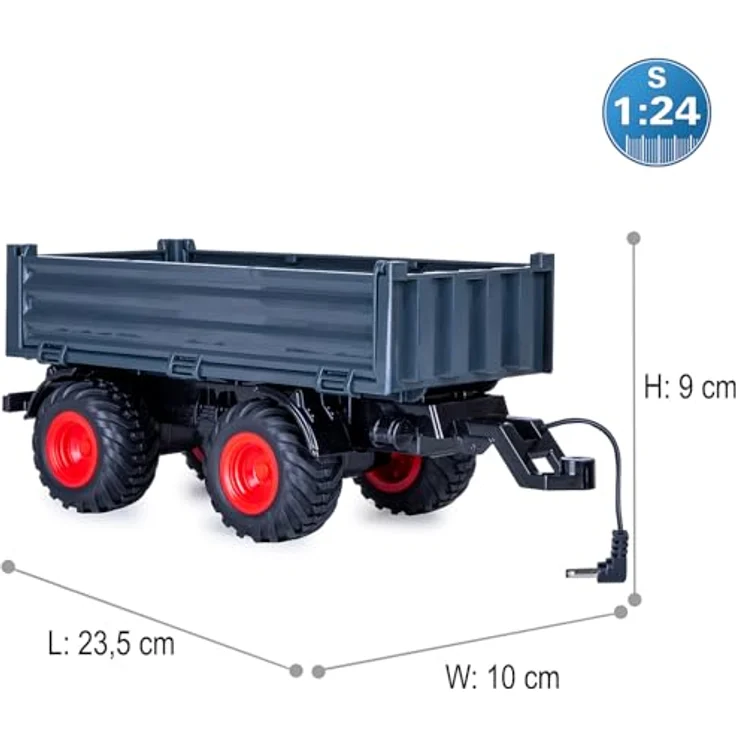 Jamara Kipper für RC-Traktor MB-trac 1000, Ferngesteuertes Auto, 1:24, Anthrazit – Bild 3