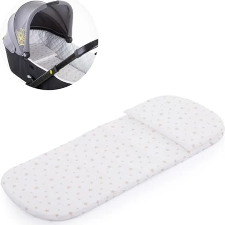 Chipolino Kinderwagen Matratze Kopfkissen Sternenmuster atmungsaktiv universal, beige – Bild 2