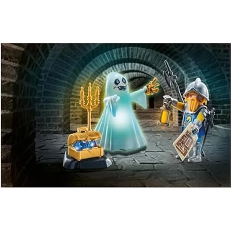 PLAYMOBIL 71797 Schlossgespenst und Ritter, Abenteuer-Set aus der Novelmore-Serie mit Schatzkarte und Edelsteinen – Bild 2