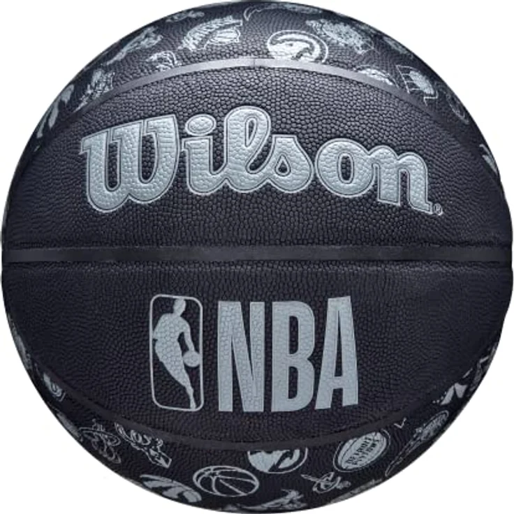 Wilson Basketball NBA ALL TEAM, Outdoor, Gummi, Größe: 7, Schwarz – Bild 1