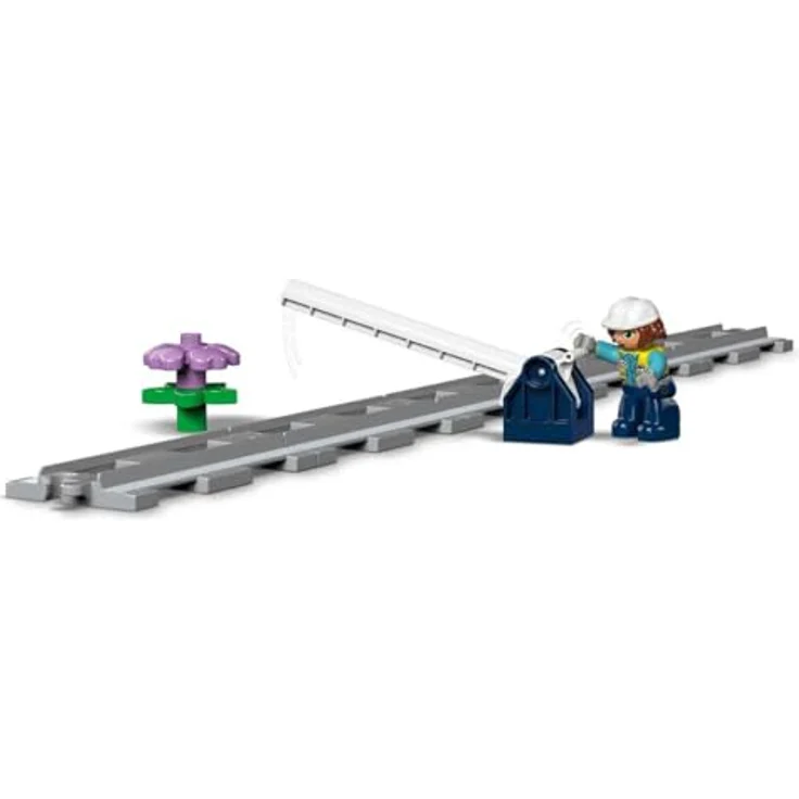 LEGO DUPLO Town 10426 Eisenbahnbrücke und Schienen – Erweiterungsset Bausatz mit 42 Teilen, interaktiven Funktionen und Techniker, mehrfarbig – Bild 7