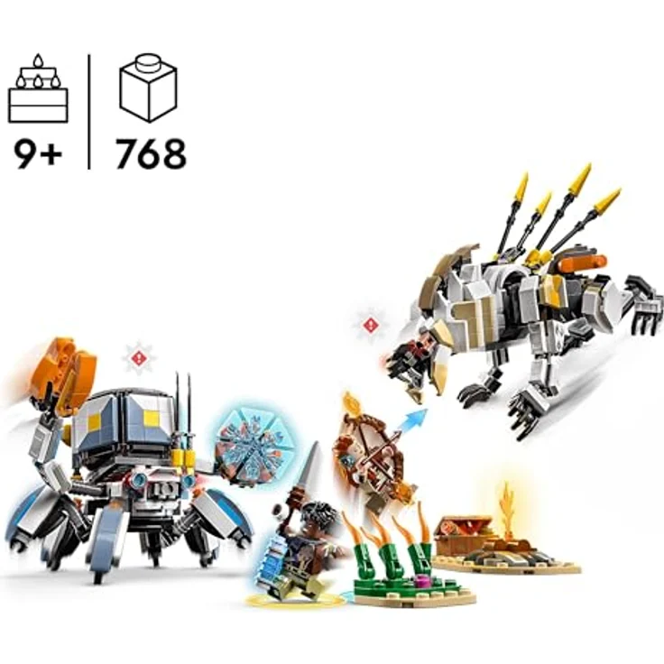 LEGO Horizon Adventures Aloy und Varl vs. Panzerwanderer und Sägezahn, Spielzeug mit Monstermaschinen und Minifiguren, Spielset zum Sammeln für Fans vom Videospiel, Jungen, Mädchen ab 9 Jahren 77037, LEGO Klemmbausteine – Bild 2