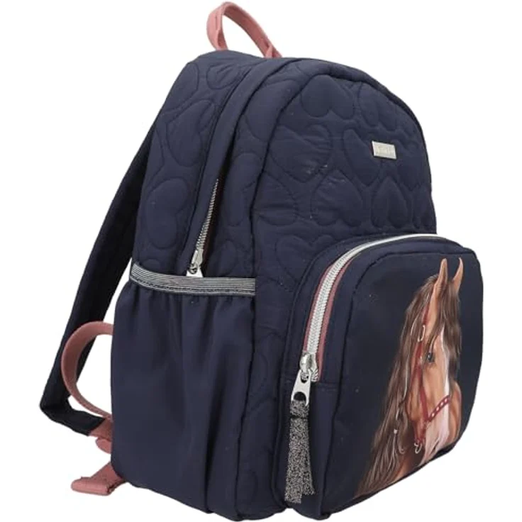 Depesche 13191 Miss Melody Glitter Horse-Rucksack in Dunkelblau, Kindergartenrucksack mit Pferde Motiv und Glitzer – Bild 2