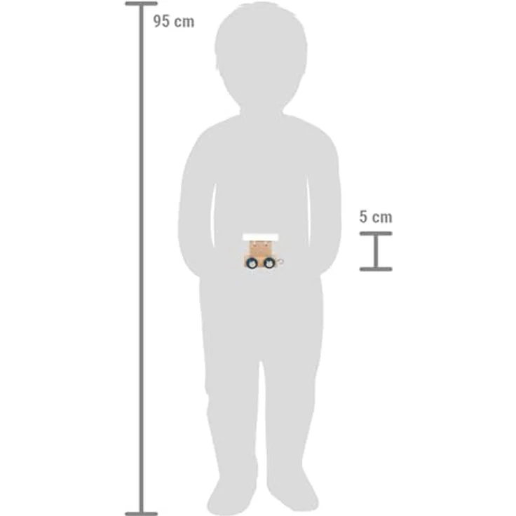 Small Foot Buchstabenzug Waggon Polar, Spielzeug aus Holz in weiß/natur, fördert Kreativität und sprachliche Entwicklung, Made in Germany – Bild 2