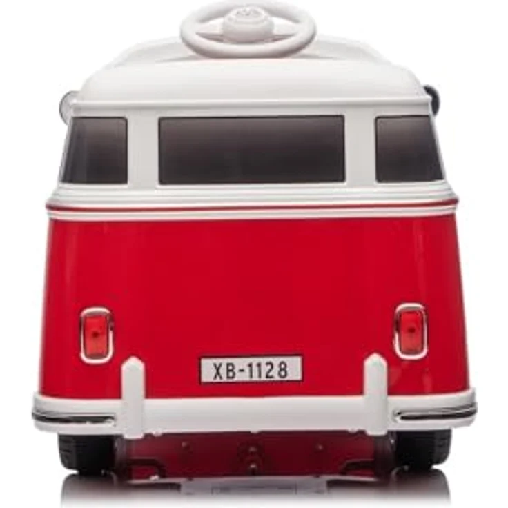 schnaeppchenmeile-online VW Bus T1 Kinder Elektroauto 12V mit zwei Motoren, Bluetooth-Audio, Kunstledersitz und Fernbedienung – Bild 5