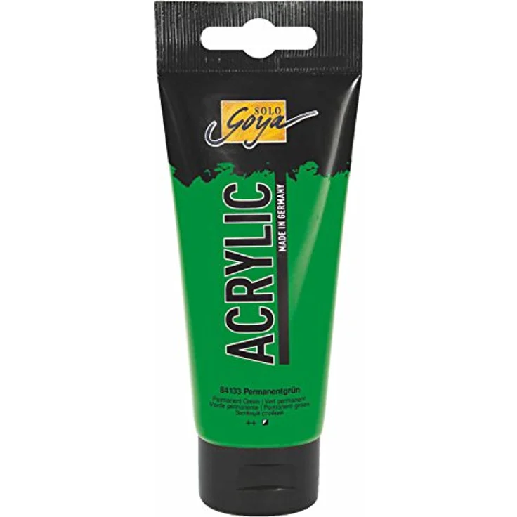 KREUL Solo Goya Acrylic, 100 ml Tube, permanentgrün, hochpigmentierte Acrylfarbe, wasserbasiert, schnell matt trocknend, gut deckend und wasserfest – Bild 1