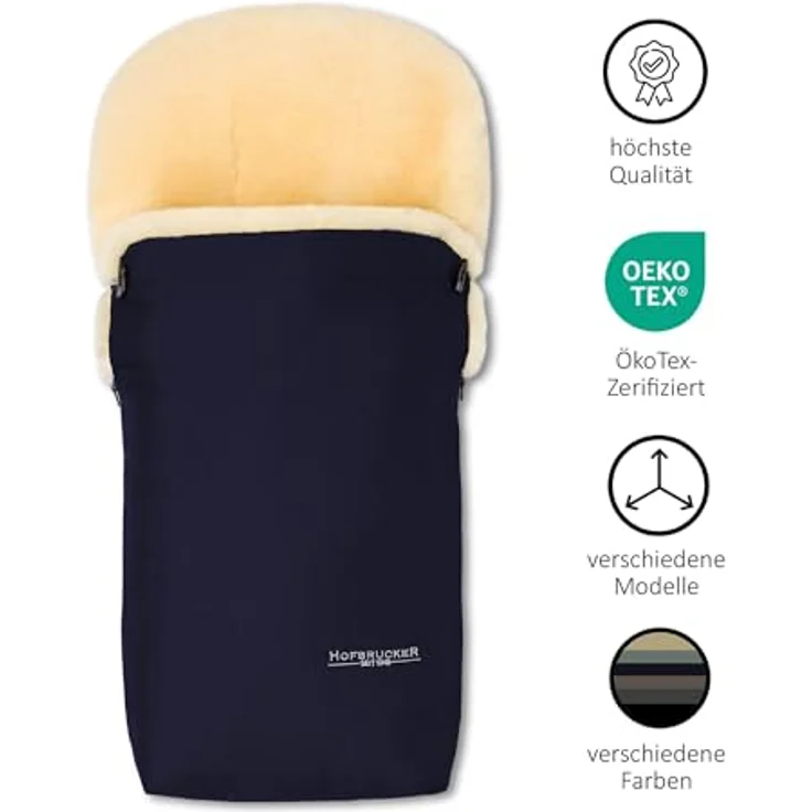 Hofbrucker - Lambskin footmuff for stroller Putzi navy blue – Bild 6