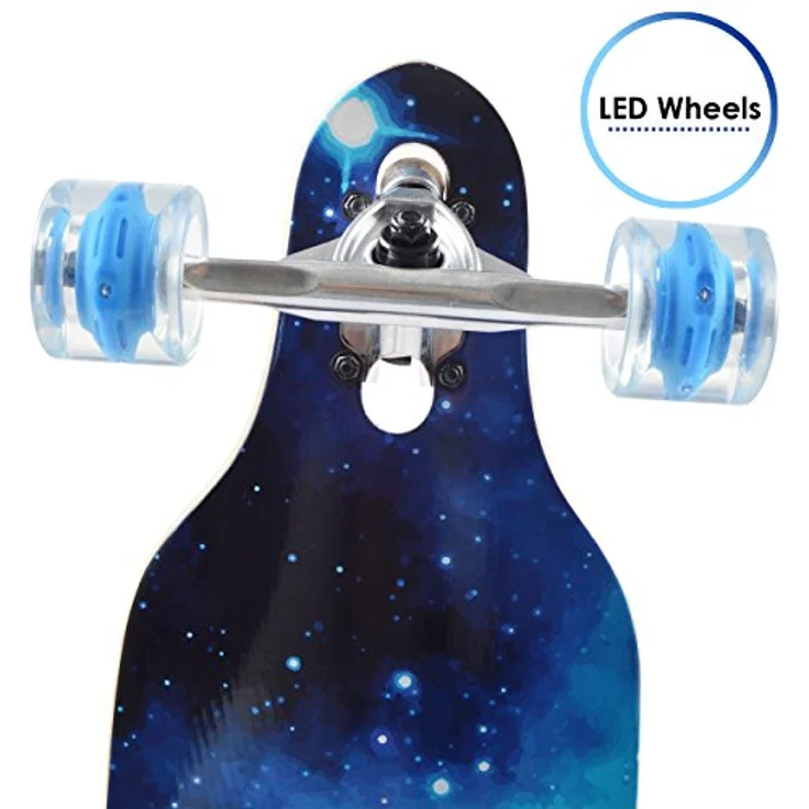 Apollo Longboard BlueSky, Komplettboard, Twin-Tip Drop-Through Freeride Cruiser Board – Bild 2