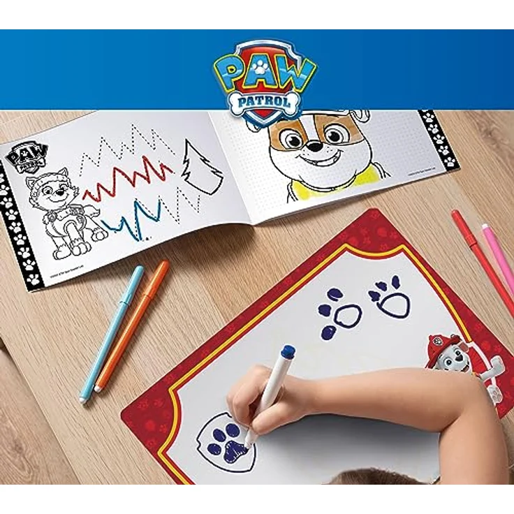 Lisciani Paw Patrol Zeichenschule Kreativset, 4 Schreib- und Löschtafeln, Anleitungsbuch und 6 farbige Filzstifte, für Kinder ab 3 Jahren – Bild 4