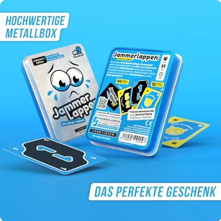 DENKRIESEN JAMMERLAPPEN® Collector's Edition, Kartenspiel | Wasserfest | Für 2-6 Spieler ab 9 Jahren | Hochwertige Metall-Box | Lustiges Familienspiel für Spieleabende – Bild 5