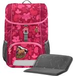 Step by Step Rucksack-Set Kid „Wild Horse Nora“, ergonomischer Mini-Ranzen in rosa-rot mit Sitzkissen und höhenverstellbarem Brustgurt, für Kindergarten und Freizeit, 13 l