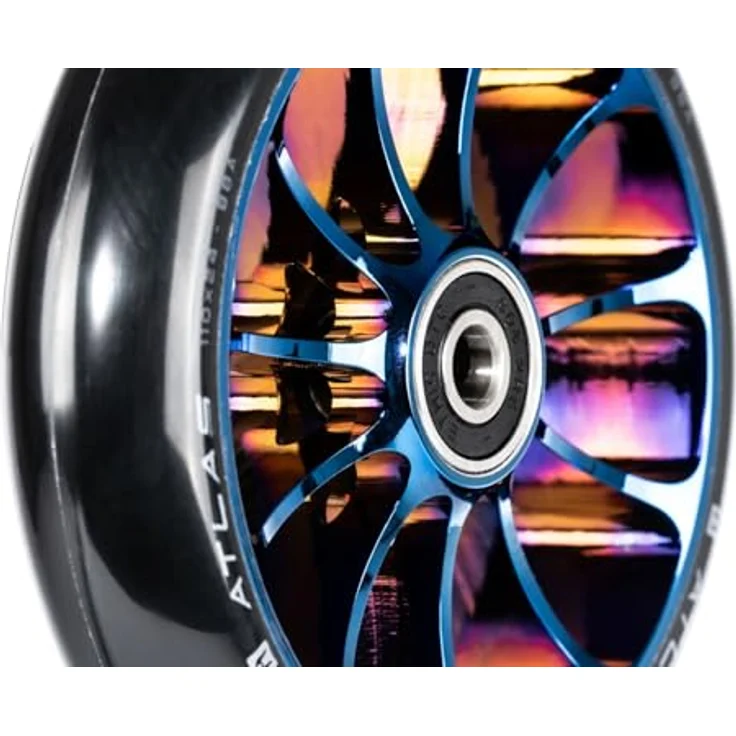 Ethic DTC Atlas Stunt-Scooter Rolle 115mm x 30mm 12std Blauchrome, Leicht mit hervorragendem Grip – Bild 4
