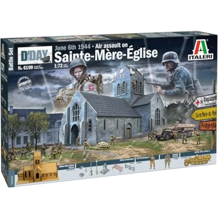Italeri 6199 1:72 Battle of Normandy St.-Mère-Église - Modellbau, Bausatz, Standmodellbau, Basteln, Hobby, Kleben, Plastikbausatz, detailgetreu – Bild 2