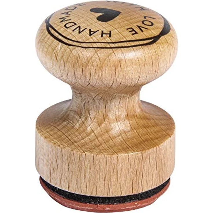 Rayher Stempel Holz "Handmade with love", rund, 3 cm ø, Motivstempel Holz, Holzstempel, Butterer Stempel, Rundstempel, 29022000 – Bild 2