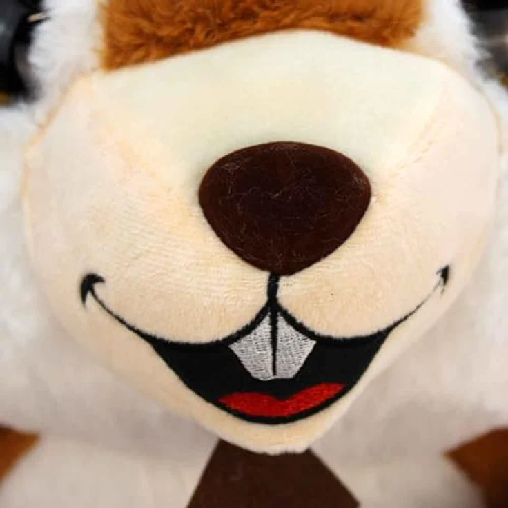 BEMIRO Eichhörnchen Kuscheltier 50 cm, mit Plüsch-Nuss & Schlaufe, kuschelig weich, glitzernde Kunststoffaugen, braun – Bild 4