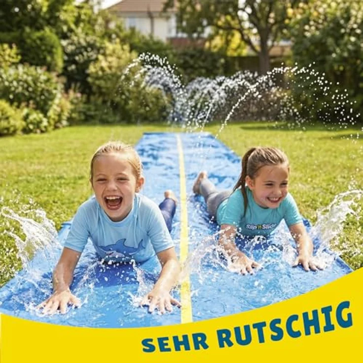 Original Cup VentriBattle® Zweibahn-Rutschmatte 10 Meter, Anschließbarer Wasserschlauch, Premium Qualität, Dickes und Steifes PVC, Wasserspiel im Freien – Bild 4