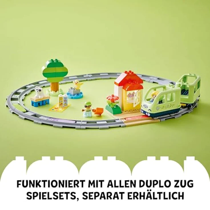 LEGO DUPLO Town 10427 Interaktive Abenteuer-Eisenbahn, Lernspielzeug für Kleinkinder mit 4 Figuren und 5 Aktionssteinen, Mehrfarbig – Bild 7