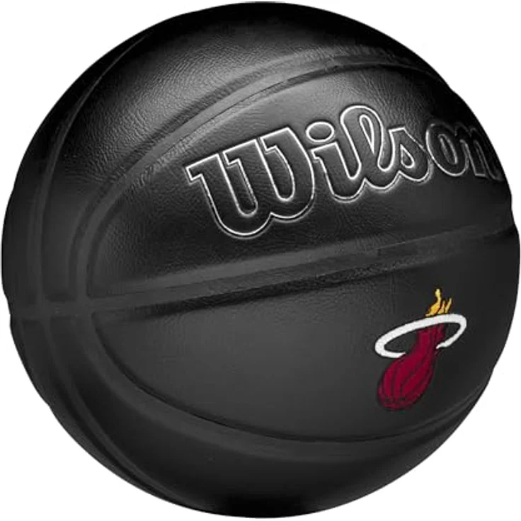 Wilson NBA Team Premiere Basketball, Schwarz, Miami Heat Design, Größe 7, Kunstleder mit Dual Depth Technologie – Bild 2