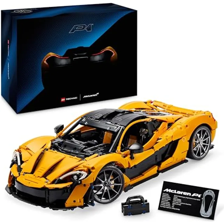 LEGO Technic McLaren P1, Modell-Auto 42172, für Erwachsene, Supersportwagen mit V8-Kolbenmotor und 7-Gang-Getriebe