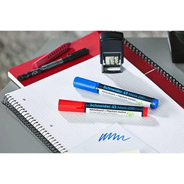 SCHNEIDER Whiteboard Marker 290, 4er Set, Schnelltrocknende geruchsarme Tinte mit Rundspitze für Whiteboards und Flipcharts – Bild 11