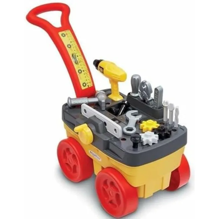 Ecoiffier Jouets 2419 Mechanischer Wagen, Multicolor mit 19 Werkzeugteilen und Spielunterlage