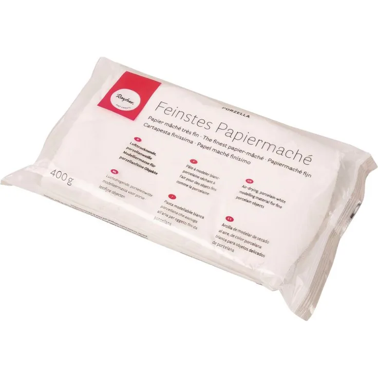 Rayher Modelliermasse Porzella, feinstes Papiermaché, 400 g