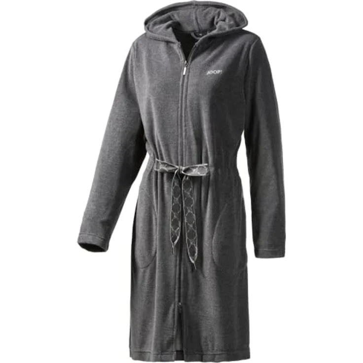 JOOP! Bademantel Damen Active 1659, mit Kapuze und Reißverschluss, anthrazit, pflegeleicht – Bild 1