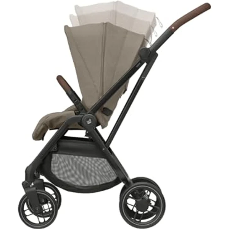 Maxi-Cosi Leona² Kinderwagen, superkompakt, umdrehbarer Sitz, einhändig zusammenklappbar, 3 Liegepositionen, flache Liegeposition, Easy-In-Gurts, Twillic Truffle – Bild 4