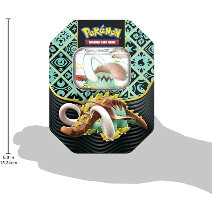 Pokémon-Sammelkartenspiel: Tin-Box Karmesin & Purpur – Paldeas Schicksale – Riesenzahn-ex (1 holografische Promokarte & 4 Boosterpacks) – Bild 3