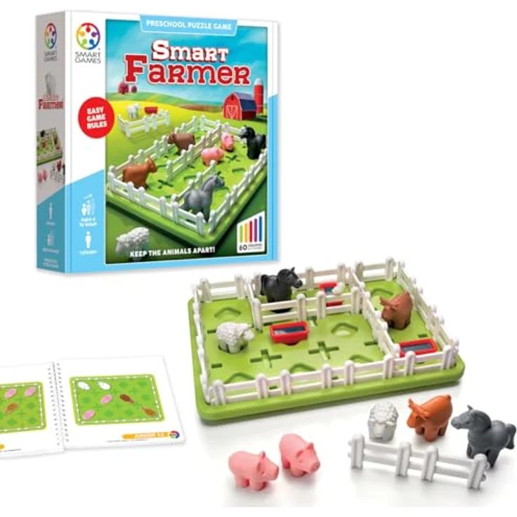 SMART Toys & Games SmartGames Smart Farmer, kniffliges Puzzlespiel zur Förderung von logischem Denken, für Kinder ab 5 Jahren, Mehrfarbig – Bild 2