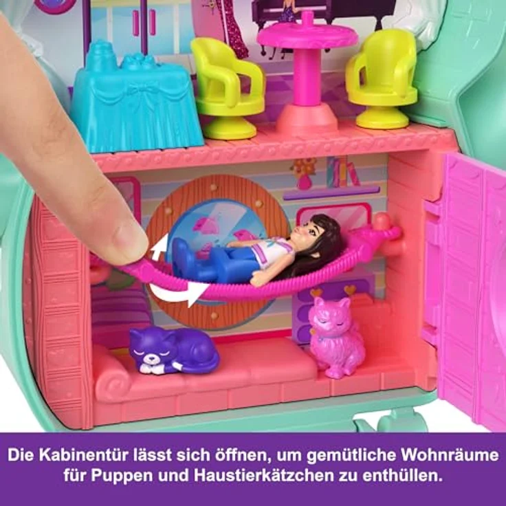 Mattel POP Matrosenkatze Schatulle, Spielset mit Kreuzfahrtschiff, 1 Puppe und 10 Accessoires, Kätzchenform – Bild 5