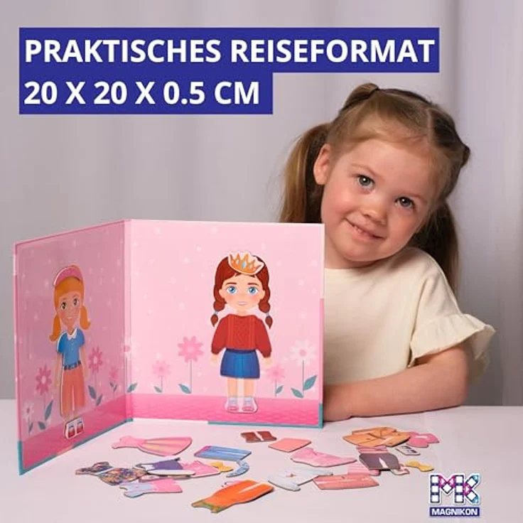 MAGNIKON Anziehpuppe Magnetische Anziehpuppen Reisespiel Magnetspielbox Alice und Agatha (32-tlg., Puppe zum Ankleiden) - Magnetanziehpuppe, praktisches Magnetspiel für Kinder ab 3 Jahren – Bild 2