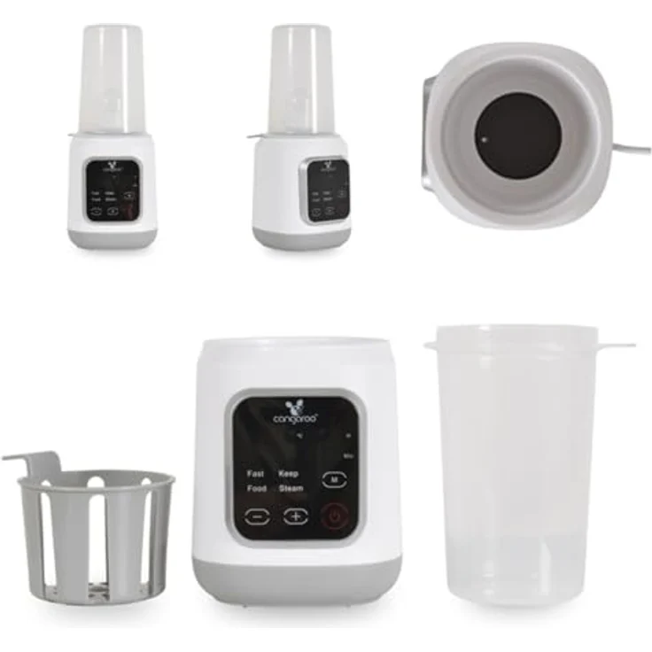 Cangaroo Flaschenwärmer Mellow 3 in 1, Babyflaschenwärmer mit Sterilisation, Warmhaltefunktion und digitalem Touchscreen, inkl. Korb – Bild 1