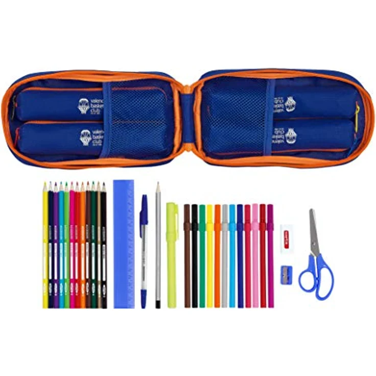 Safta Valencia, Nützliches Federmäppchen in Blau/Orange, 320x150x420 mm – Bild 5