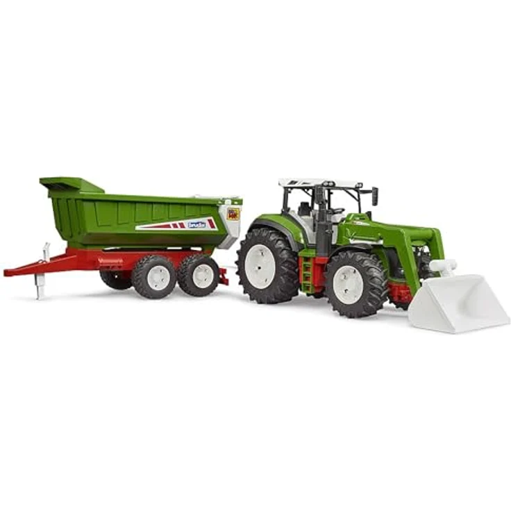 bruder 03452 - Roadmax Traktor mit Frontlader und Kippanhänger - Spielzeug ab 2 Jahre, robustes landwirtschaftliches Fahrzeug in schwarz - Preisvergleich – Bild 3