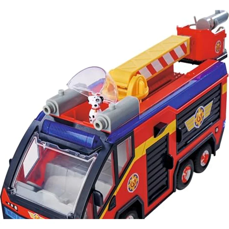 Simba Sam Jupiter, Feuerwehrlöschwagen mit ausziehbarer Leiter und Platz für Figuren – Bild 15