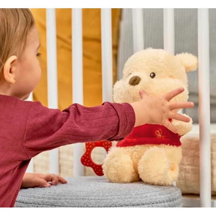 Simba Toys Disney Winnie Puuh Plüschfigur mit Beißhilfe, weiches Kuscheltier für Babys, rot – Bild 7