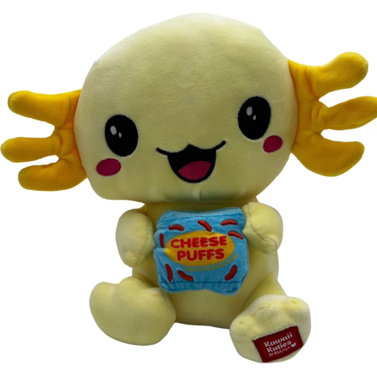 KAWAII Kawaii Axolotl Kuscheltier Plüschfigur, 24 cm, weich, gelb, 100% Polyester