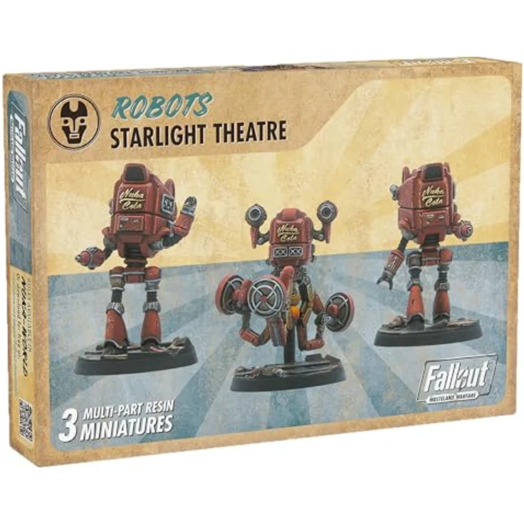 Modiphius Fallout: Wasteland Warfare - Robots - Starlight Theatre Staff, Miniaturenset für Sammelkampfspiele, Nuka World-Welle – Bild 1