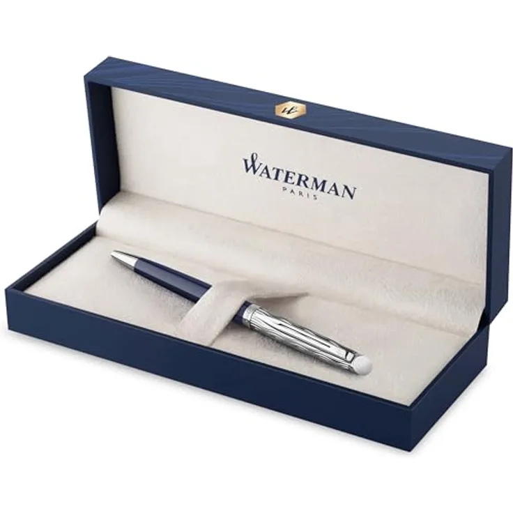 Waterman Hemisphere L'Essence du Blue, Schreibstift Special Edition in Dunkelblau, elegantes Design mit metallischem Finish