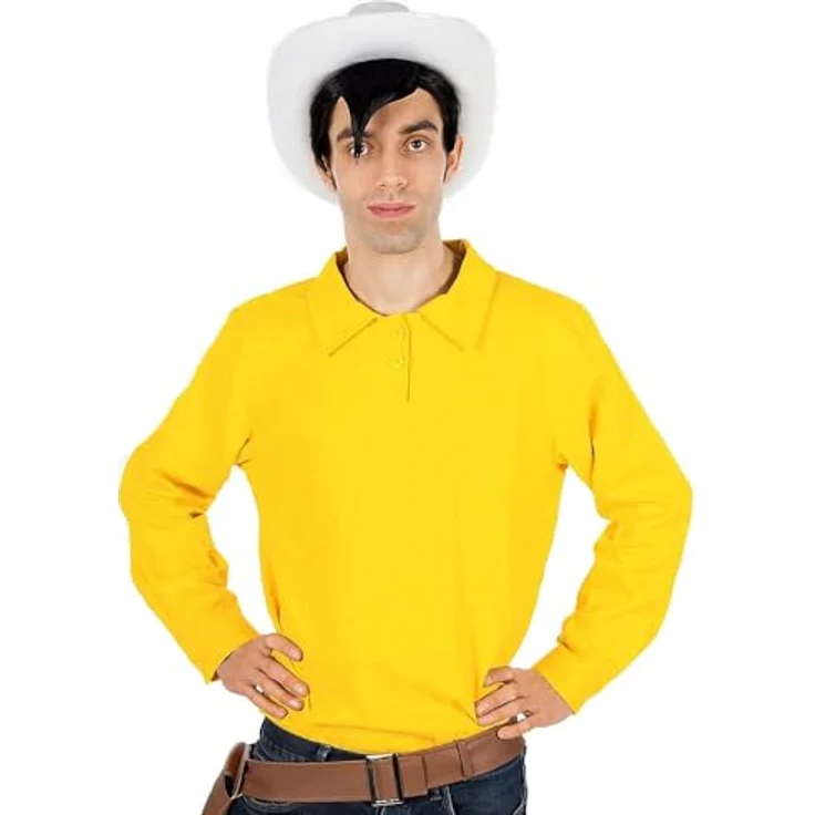Maskworld Lucky Luke Kostüm Herren Schwarz M, 100% Polyester, inkl. Hemd, Weste, Pistolenholster – Bild 5