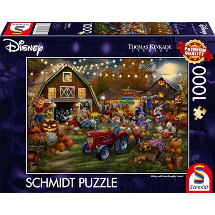 Schmidt Spiele 58048 Disney Mickey & Minnie Pumpkin Festival, 1000 Teile Puzzle mit einzigartiger Formenvielfalt und mattlackierter Leinenstruktur, geeignet für ab 12 Jahren – Bild 4