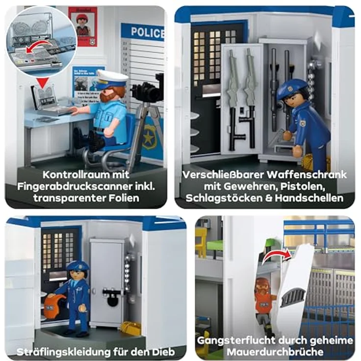 PLAYMOBIL Polizei-Kommandozentrale 71873, Polizei-Spielzeug mit Fingerabdruckscanner und Zubehör, für Kinder ab 4 Jahren, fördert Rollenspiele & Kreativität – Bild 4