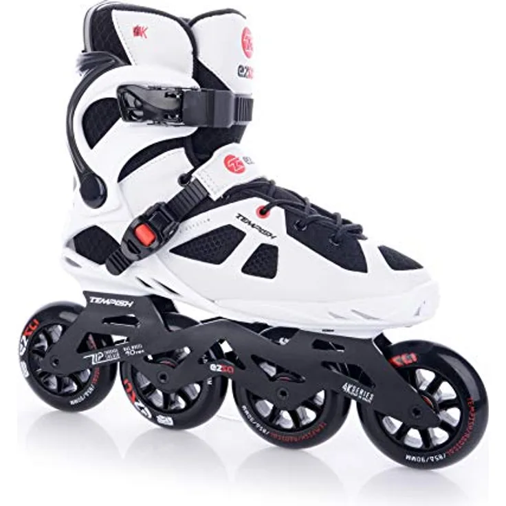 TEMPISH Fitness Inline Skate Ezza 90 | für Herren | optimale Passform | Training Skating | ABEC 9 | 6 Größen I Weiß-Schwarz-Rot