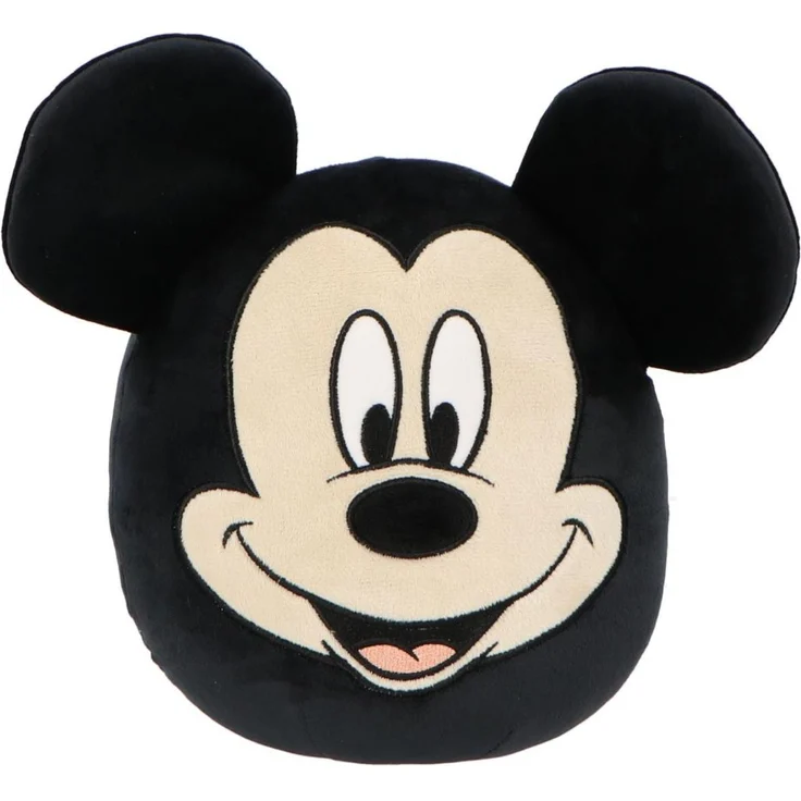 Mickey Mouse Disney Mickey Mouse Squishy Plüschfigur, 22 cm, schwarz mit gestickten Details